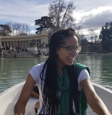 Stephanie Washington in a boat